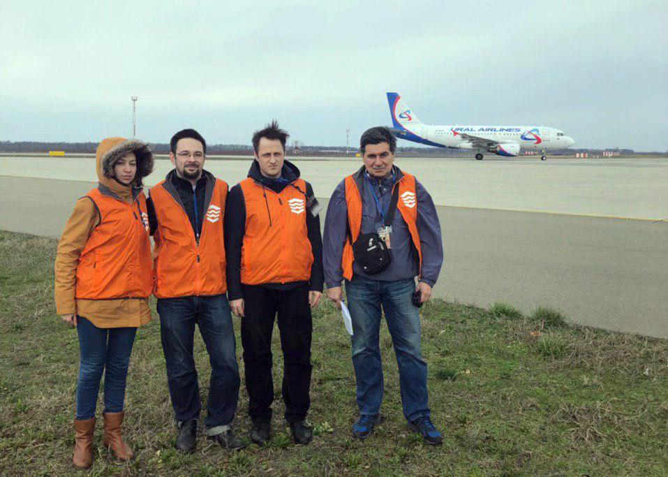 Employees of TH Group and Geoexpert scrutinized the surface of  Krasnodar International Airport's runway